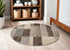 12' Beige Slate Gray And Brown Patchwork Runner Rug